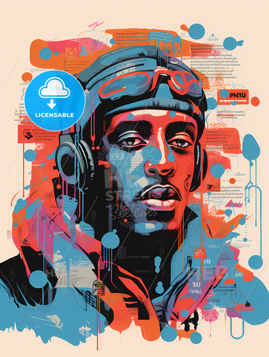 Illustration Of 1979 Rap Song, A Man Wearing Headphones And A Hat