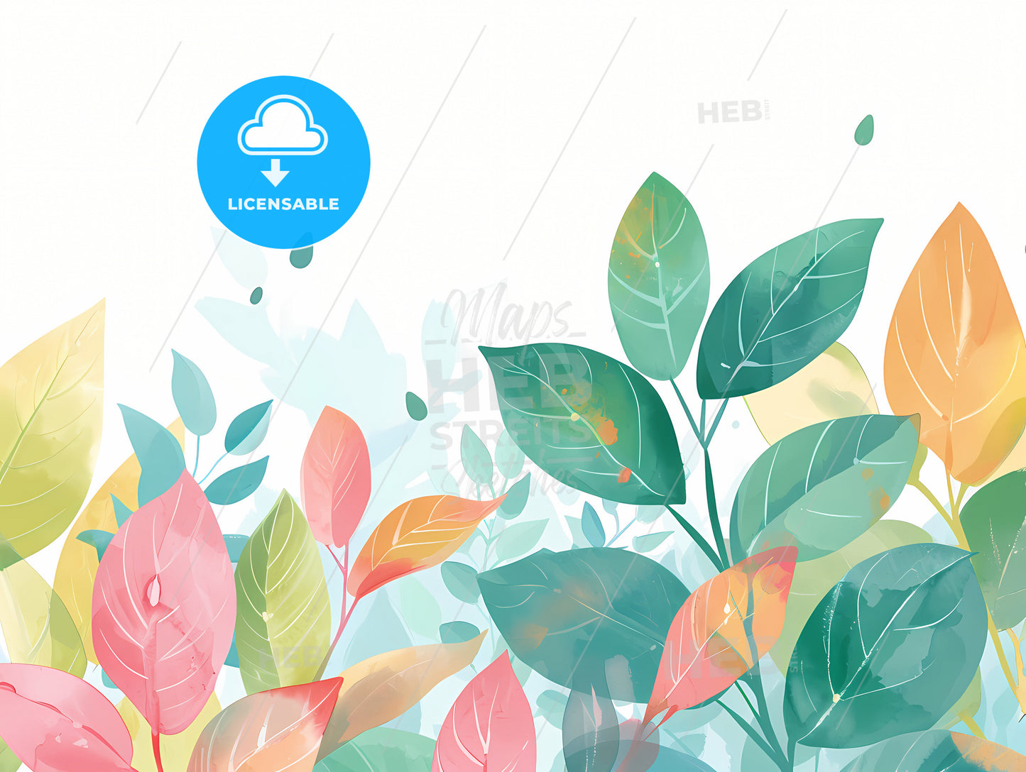 Rainy Background Soft And Gentle, A Close Up Of Leaves