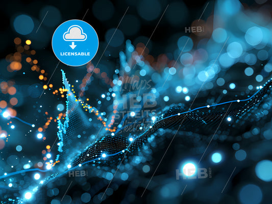 Illustration Of Forex Trading, A Blue And Orange Dots