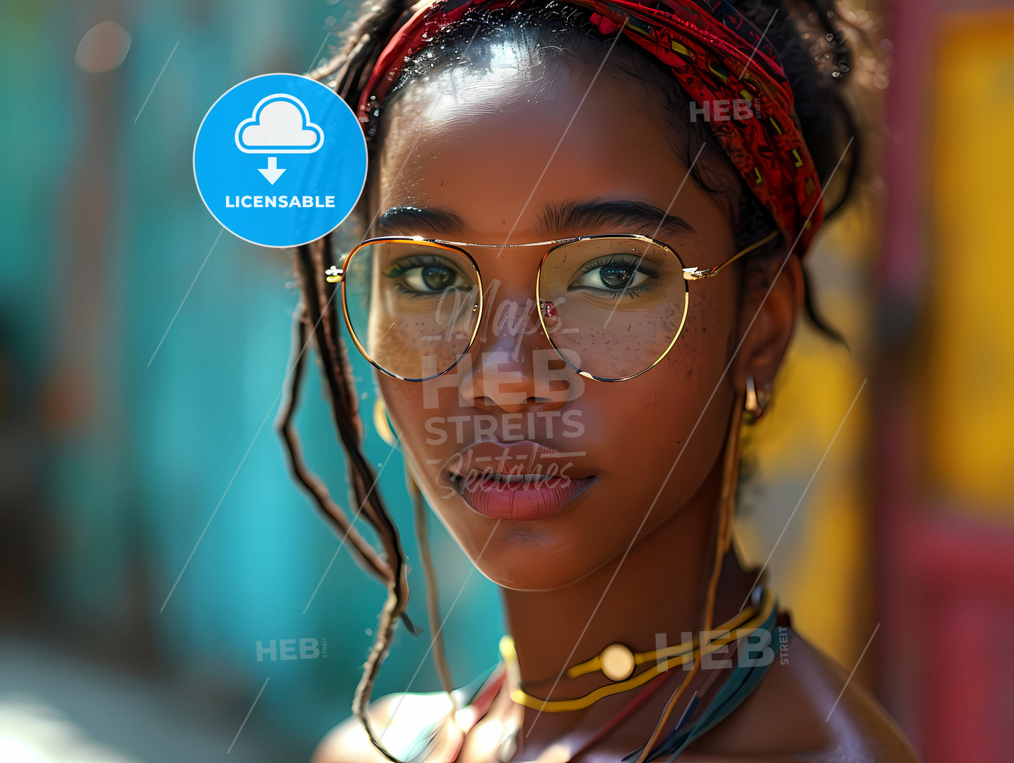Cute Grateful-Dead Festival Girl, A Woman With Glasses And A Red Headband