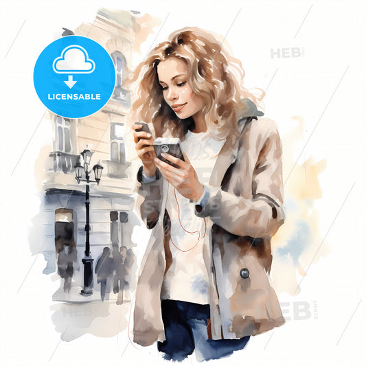 Young Woman Taking A Picture, A Woman Holding A Phone