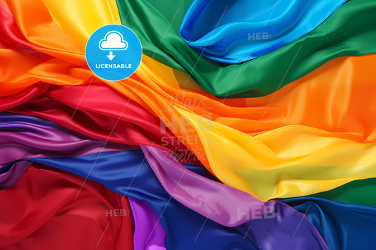An Image Of A Rainbow Flag, A Rainbow Colored Fabric