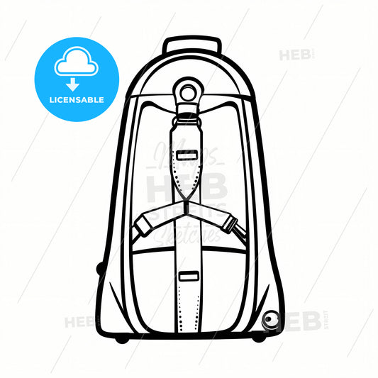 A Climbing Bag, A Black And White Drawing Of A Bag