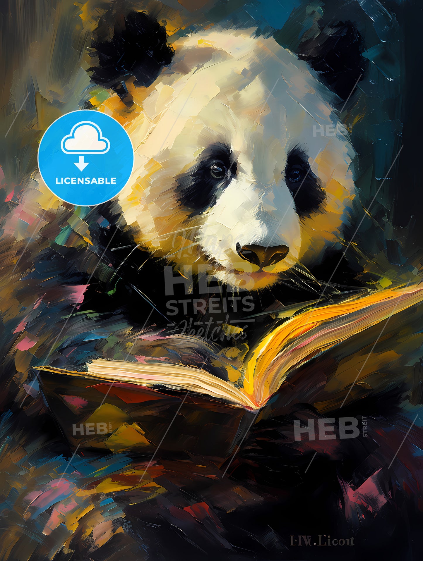 The Book Panda, A Panda Reading A Book