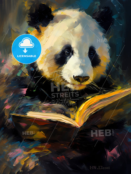 The Book Panda, A Panda Reading A Book