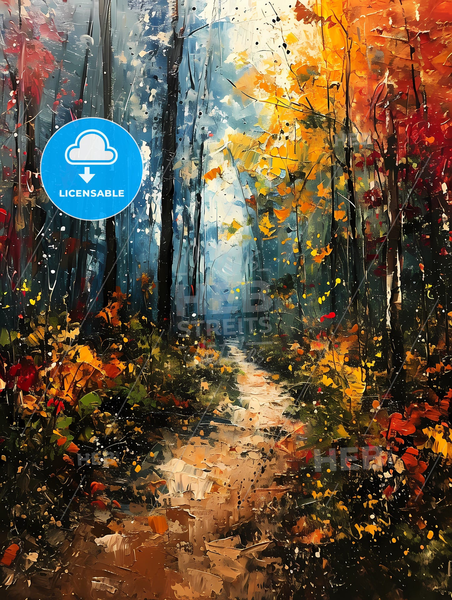 Forests Landscape, A Painting Of A Path Through A Forest