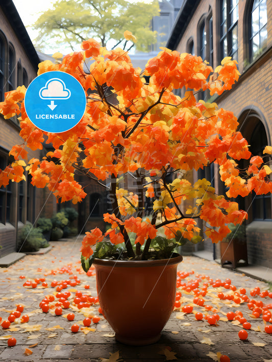 Ugly Orange Trees In London, A Potted Plant With Orange Leaves