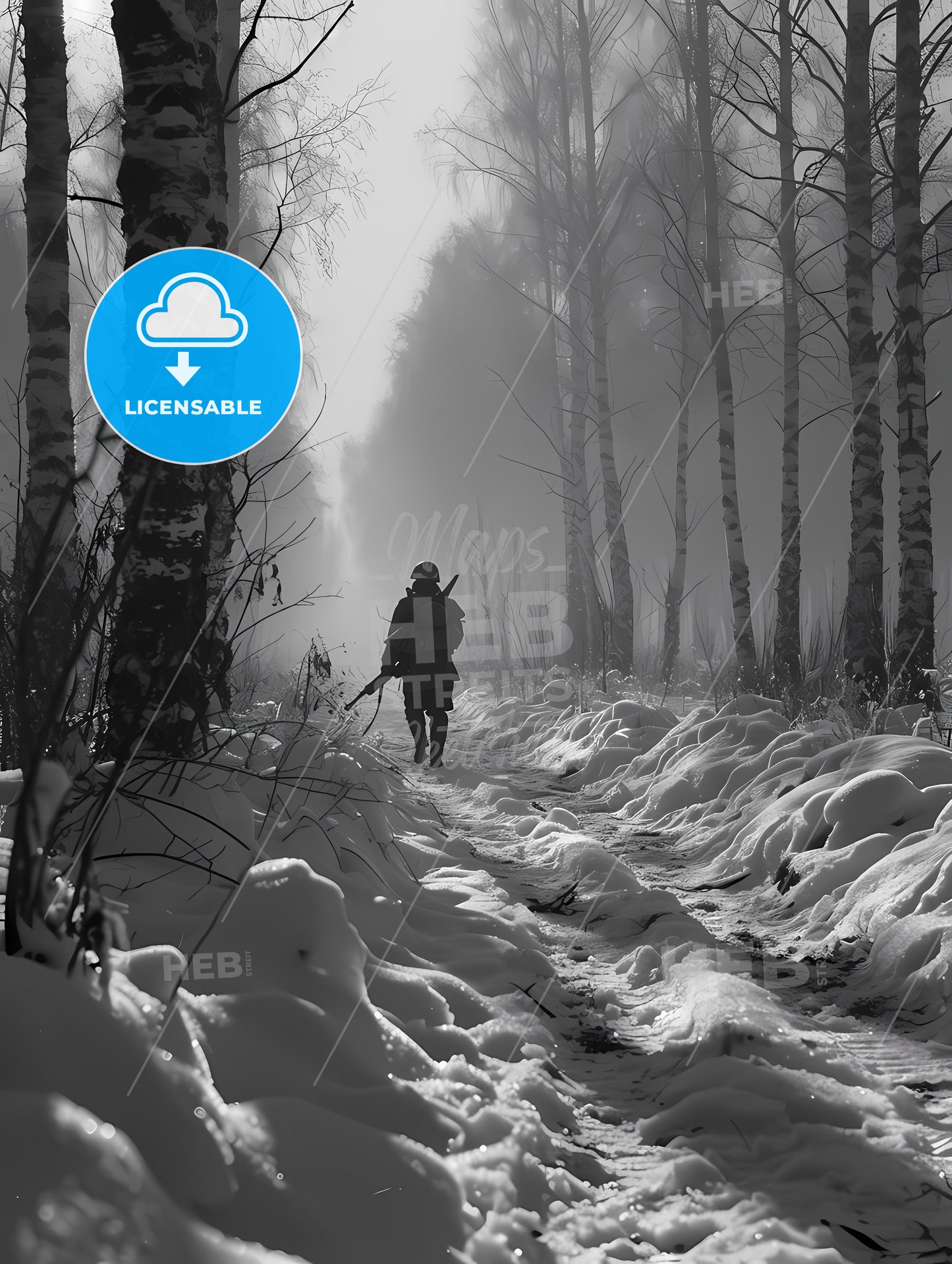 Winter War 1939, A Person Walking On A Snowy Path