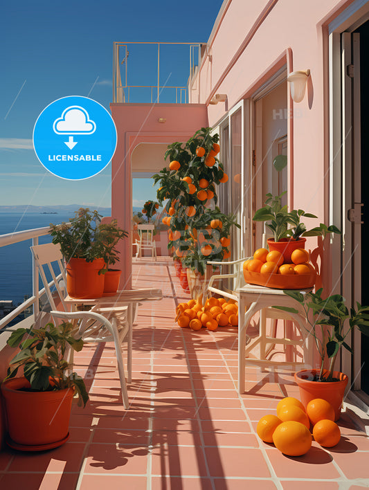 If Matisse Was A Photographer, A Balcony With Oranges And Plants