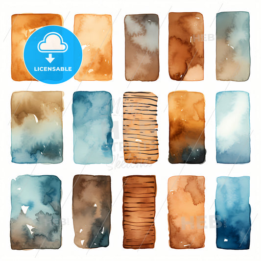 Vintage Colors Browns And Blues, A Collection Of Rectangular Colored Rectangles