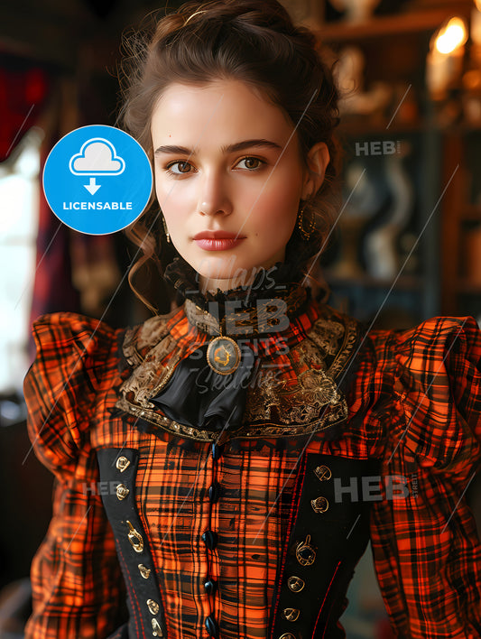 Young Woman In 1860, A Woman In A Garment