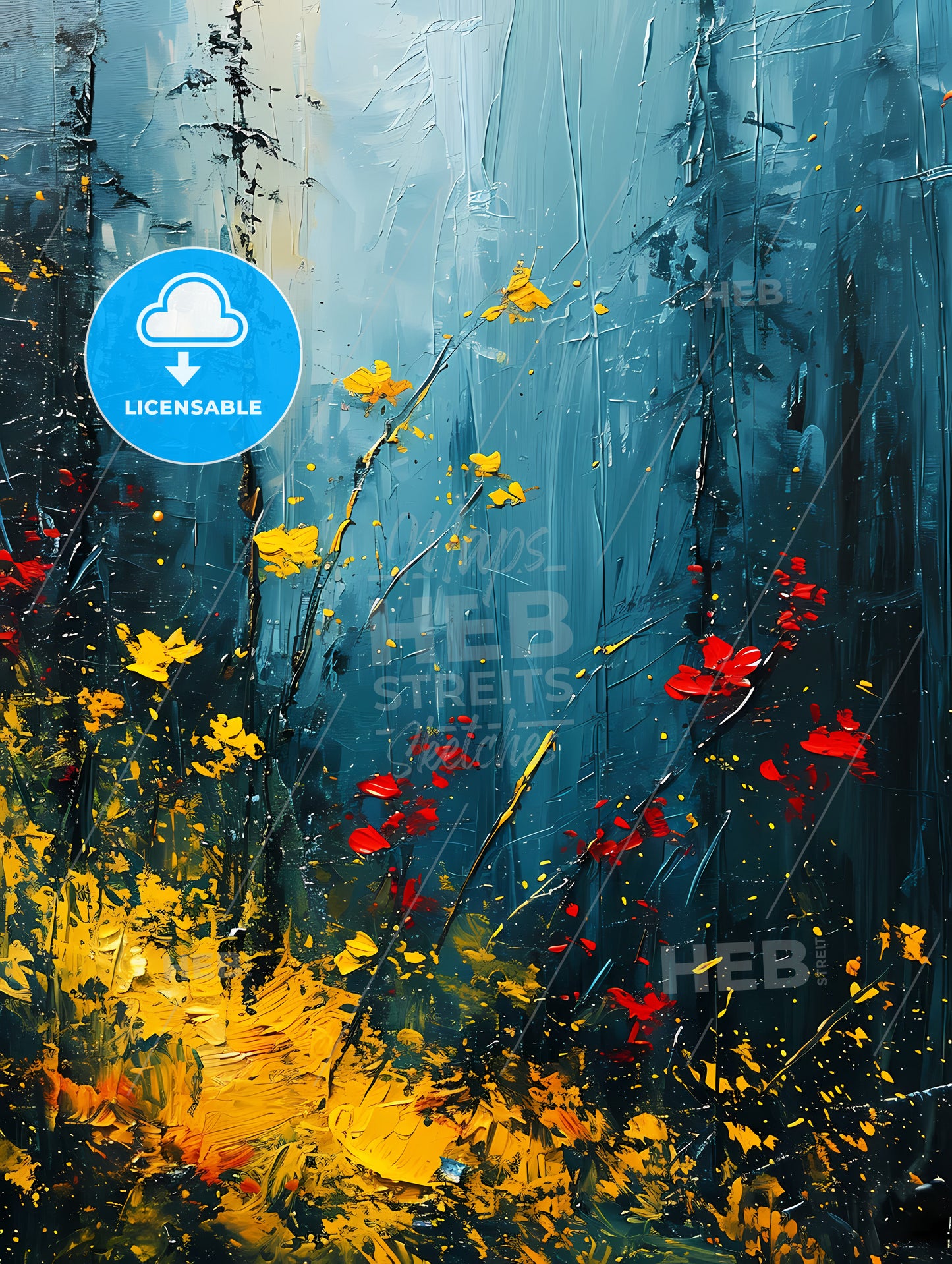 Forests Landscape, A Painting Of Flowers And Trees