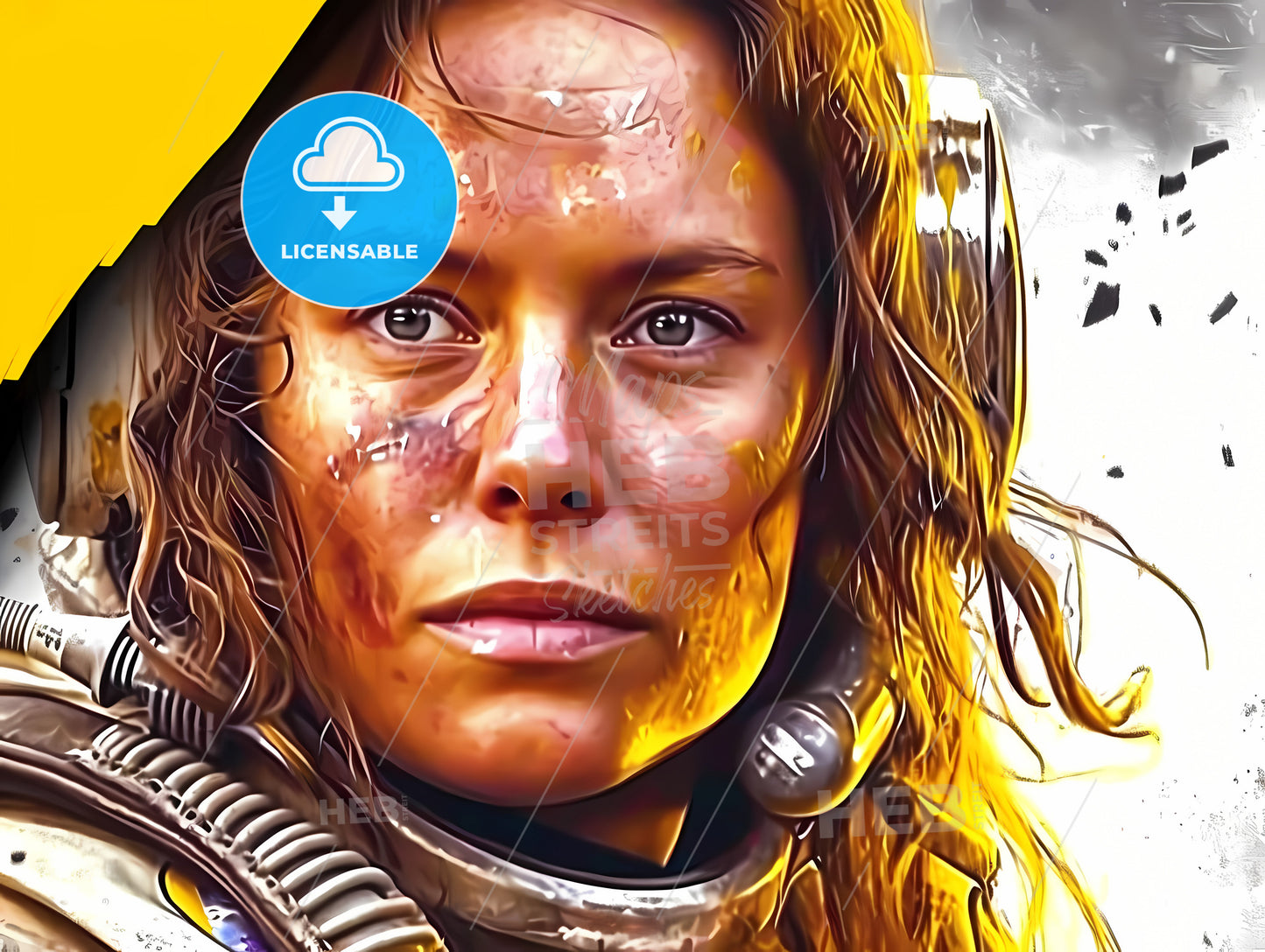 1960 Illustration Of A Girl, A Woman In A Space Suit