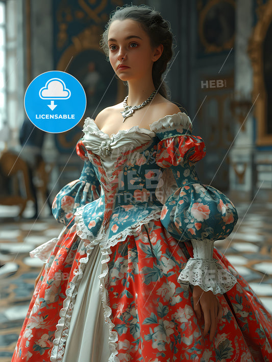 Young Woman In 1860, A Woman In A Dress