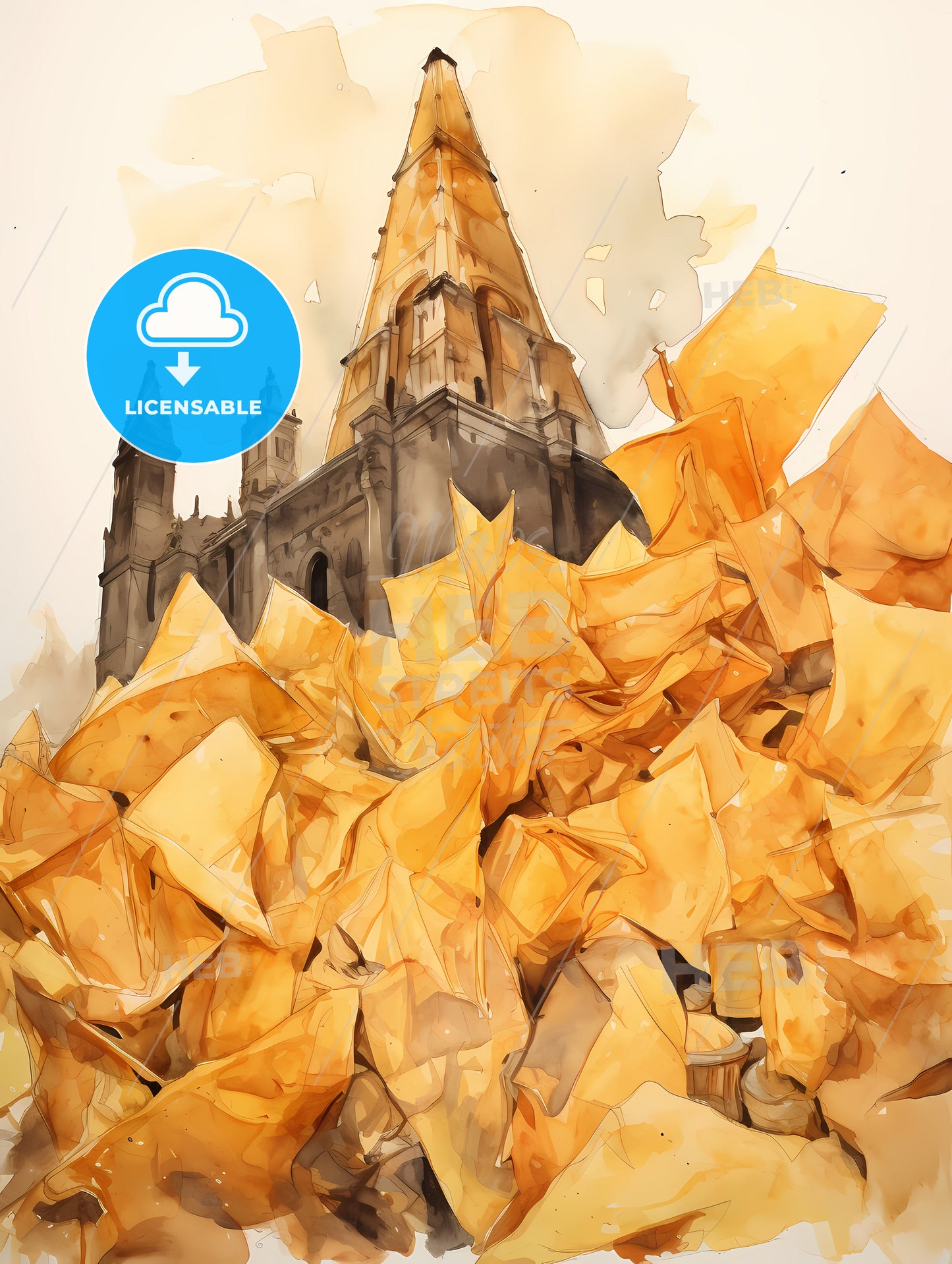 Nachos, A Large Pile Of Yellow Envelopes