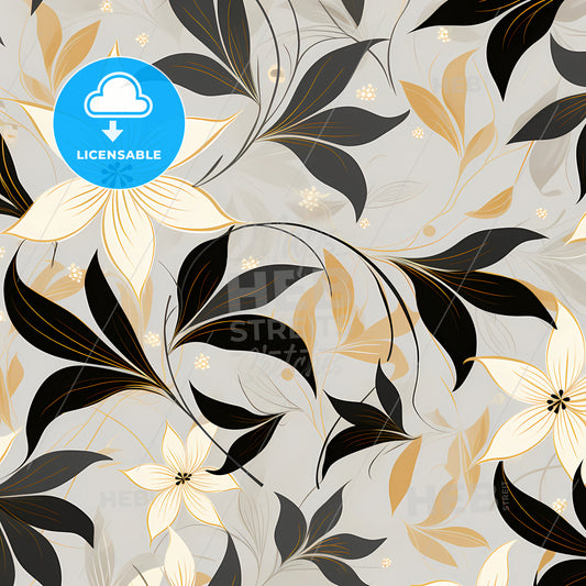 Abstract Flower Art Seamless Pattern, A Pattern Of Flowers And Leaves