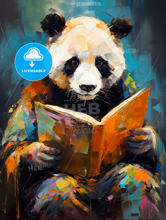 The Book Panda, A Panda Reading A Book