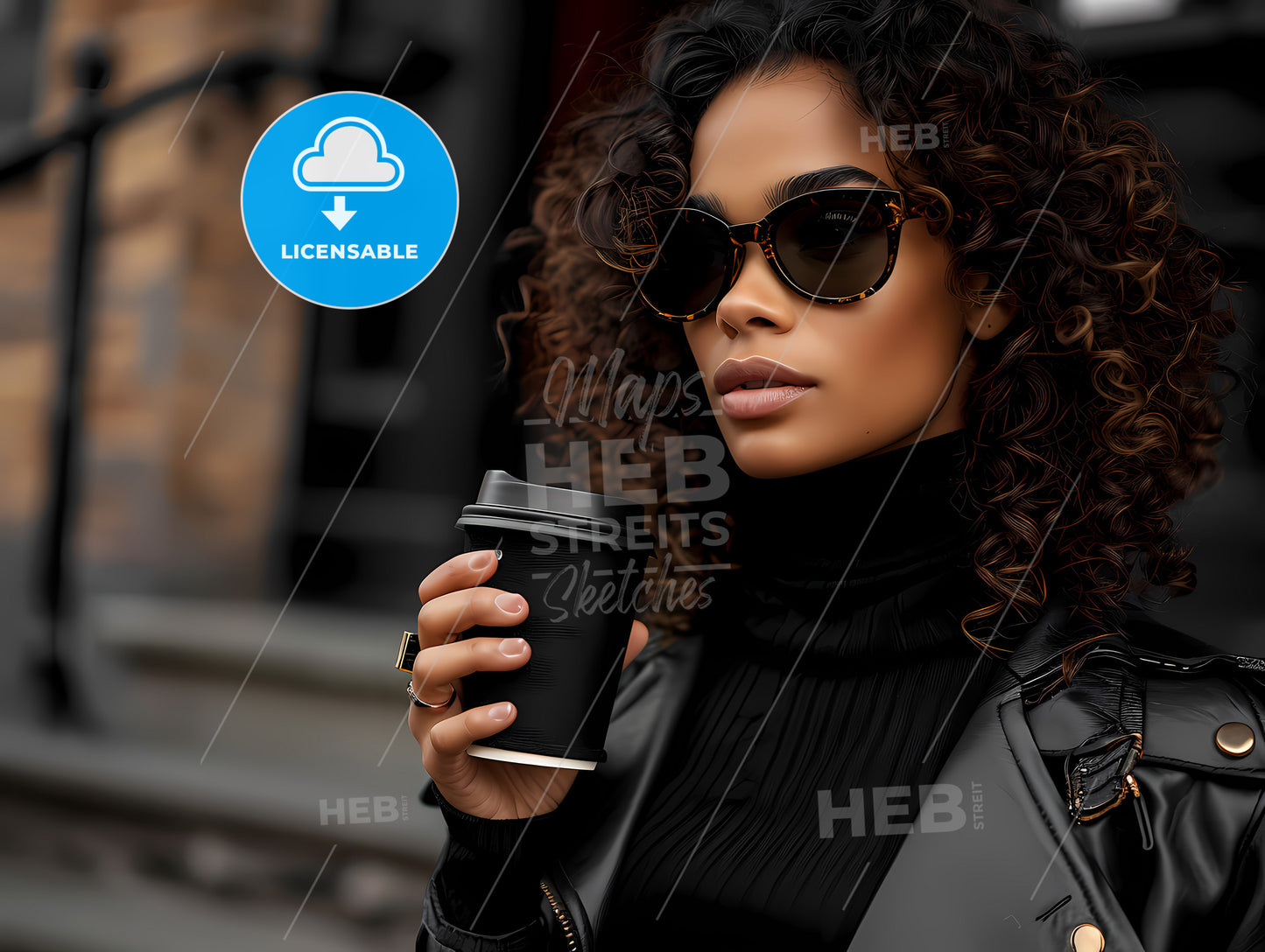 Black Winter Outfit, A Woman Holding A Coffee Cup