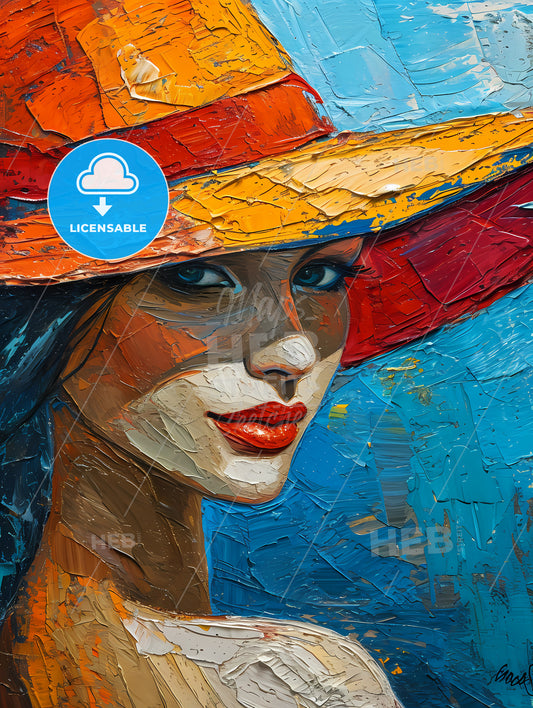 Lolita From Vladimir Nabokov Portrait, A Painting Of A Woman Wearing A Hat