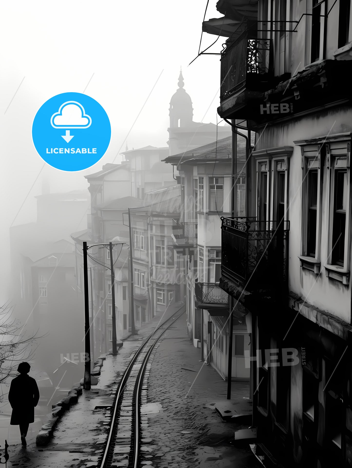 Istanbul, A Person Walking Down A Narrow Street With Buildings In The Background