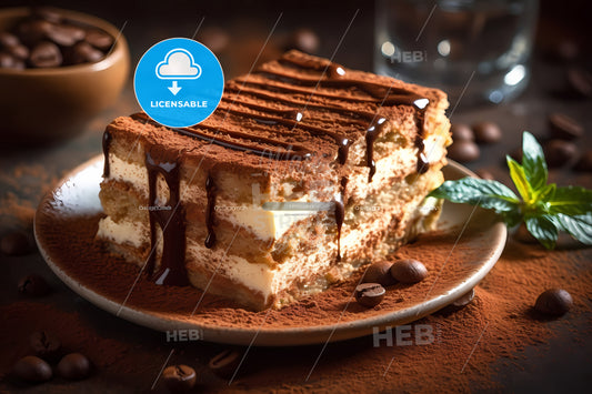 Tiramisu, A Plate Of Food On A Table