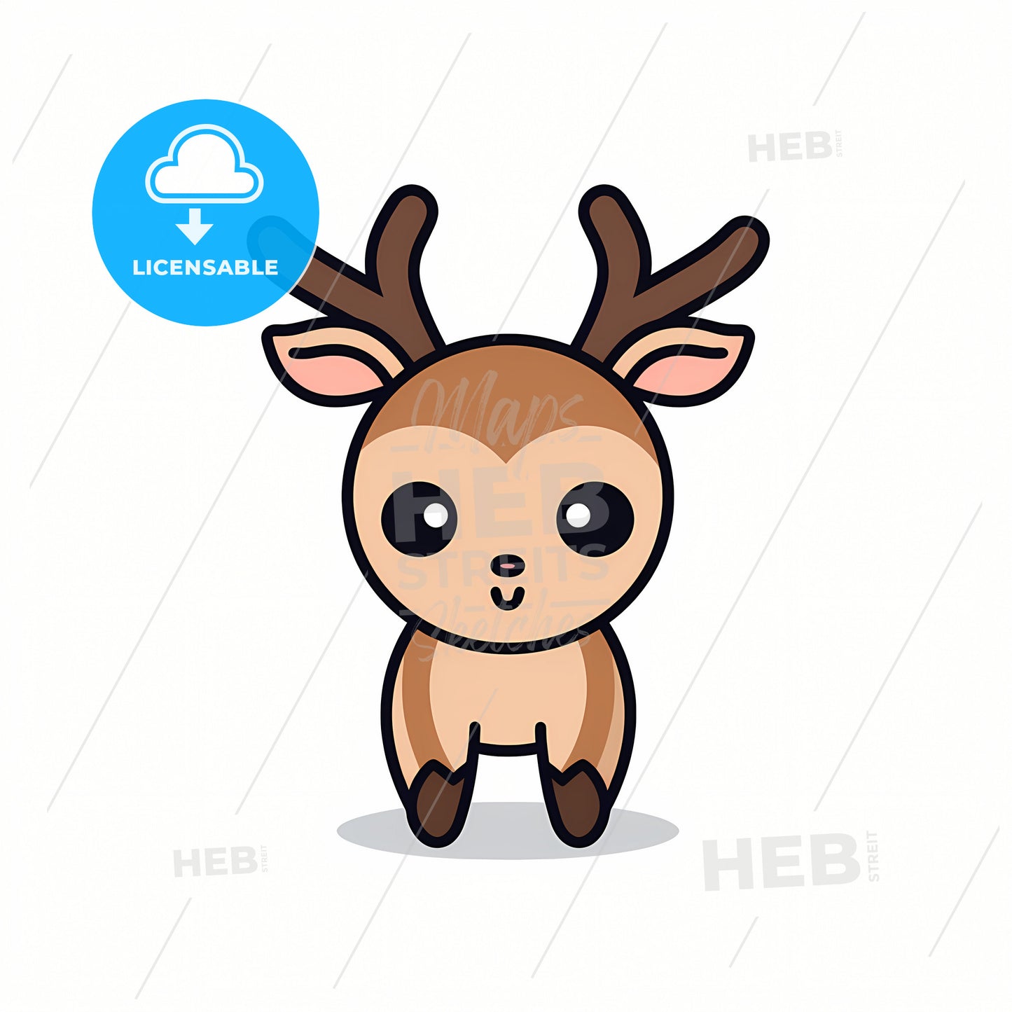 A Very Cute Raindeer, A Cartoon Of A Deer