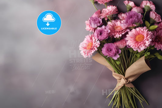 Mothers Day Background, A Bouquet Of Pink And Purple Flowers