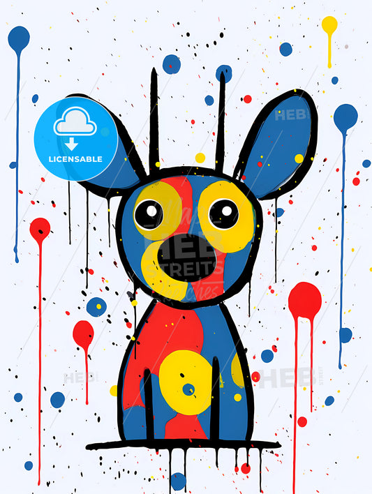 Minimalist Pig Art, A Painting Of A Dog