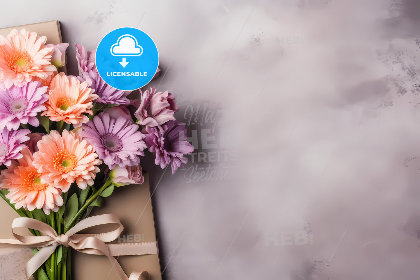 Mothers Day Background, A Bouquet Of Flowers On A Brown Envelope