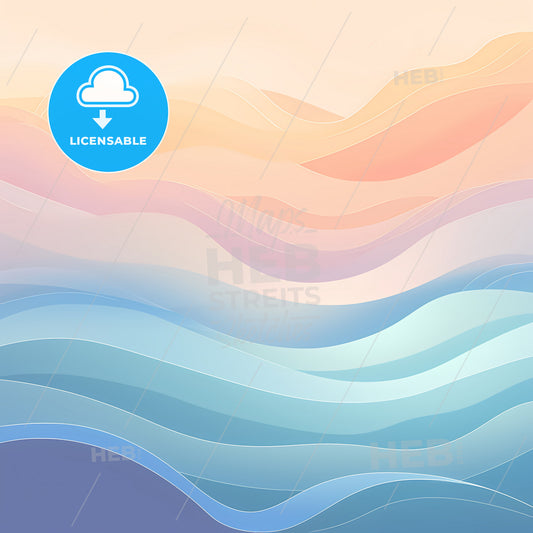 Pastel Background, A Colorful Waves In A Sky