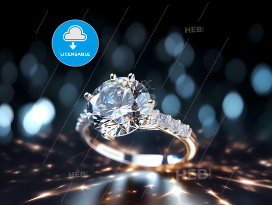 A Sparkling Diamond Ring Skylight Exposure, A Diamond Ring With A Diamond In The Middle