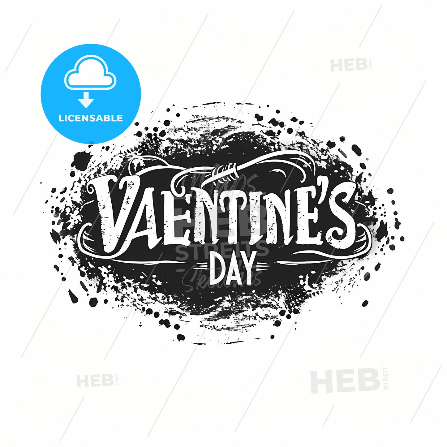 Valentine's Day, A Black And White Logo
