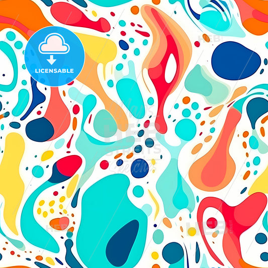 Colorful Abstract Organic Shape, A Colorful Pattern Of Different Colors