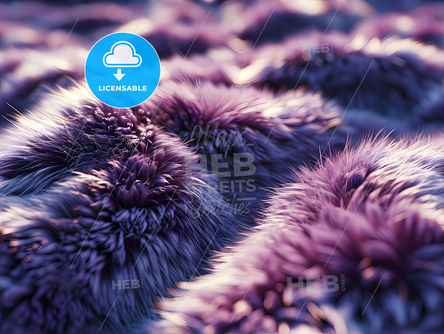 Flat Purple Fur Background, Purple Fluffy Fur On A Surface