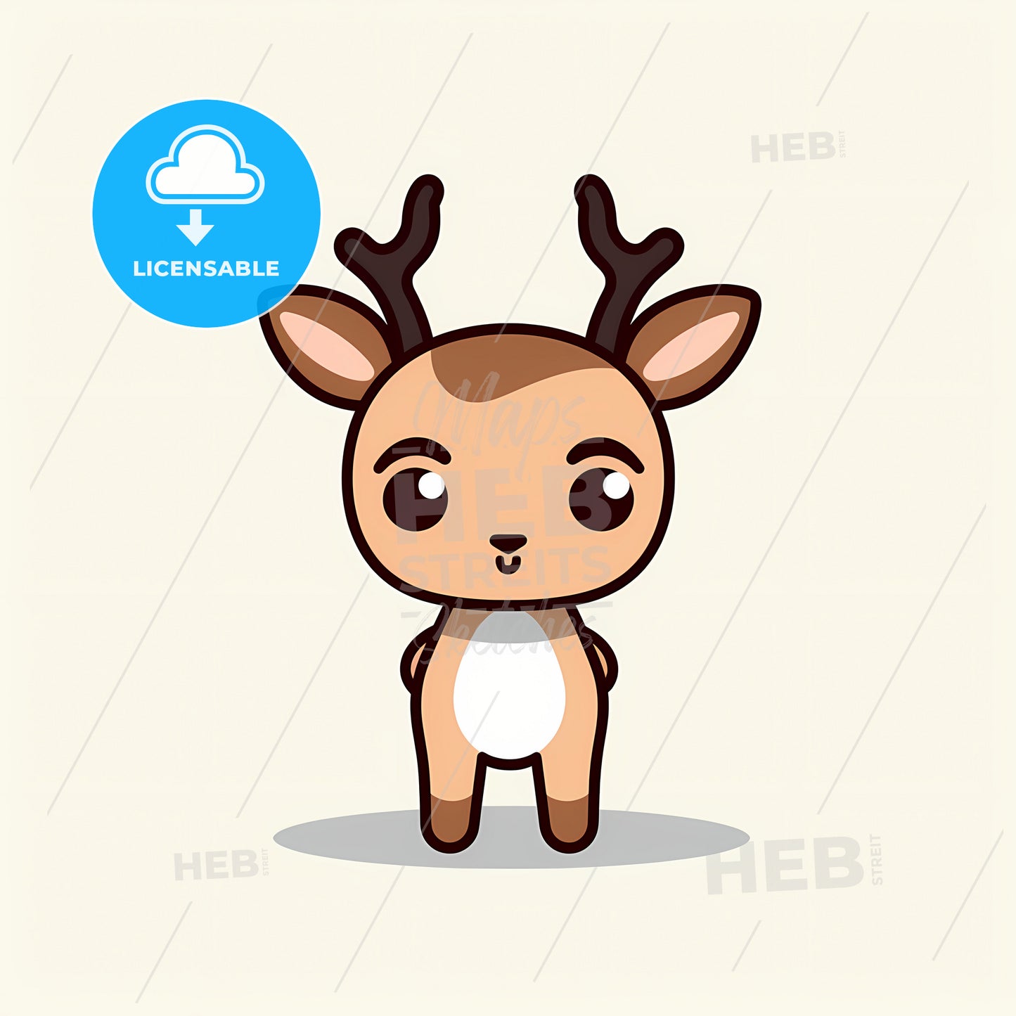 A Very Cute Raindeer, A Cartoon Of A Deer