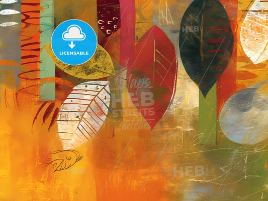 Vintage Trading Card, A Painting Of Leaves On A Wall