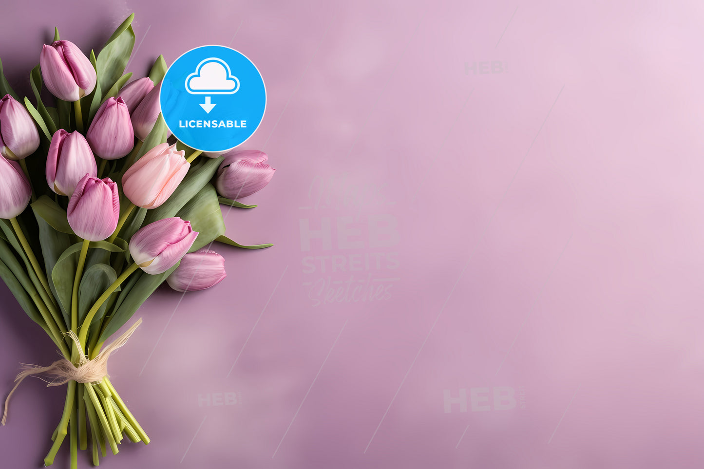 Mothers Day Background, A Bouquet Of Pink And Purple Tulips
