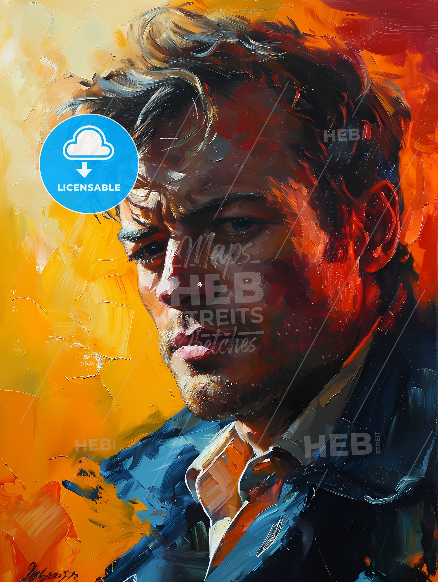 Moby Dick Portrait, A Painting Of A Man