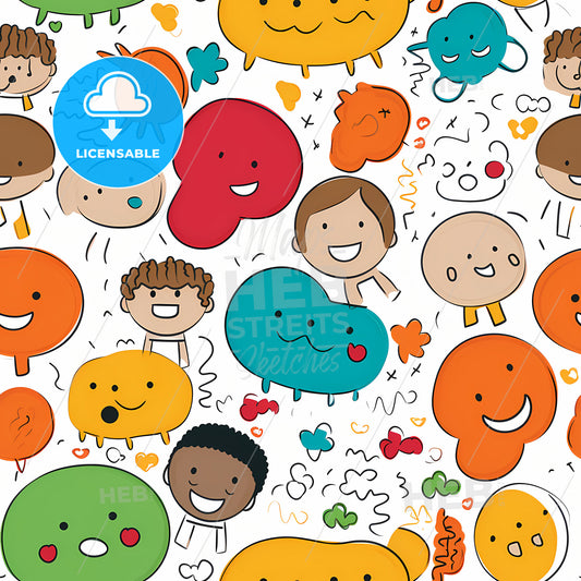 Diverse Colorful Chat Bubble Set, A Group Of Cartoon Faces