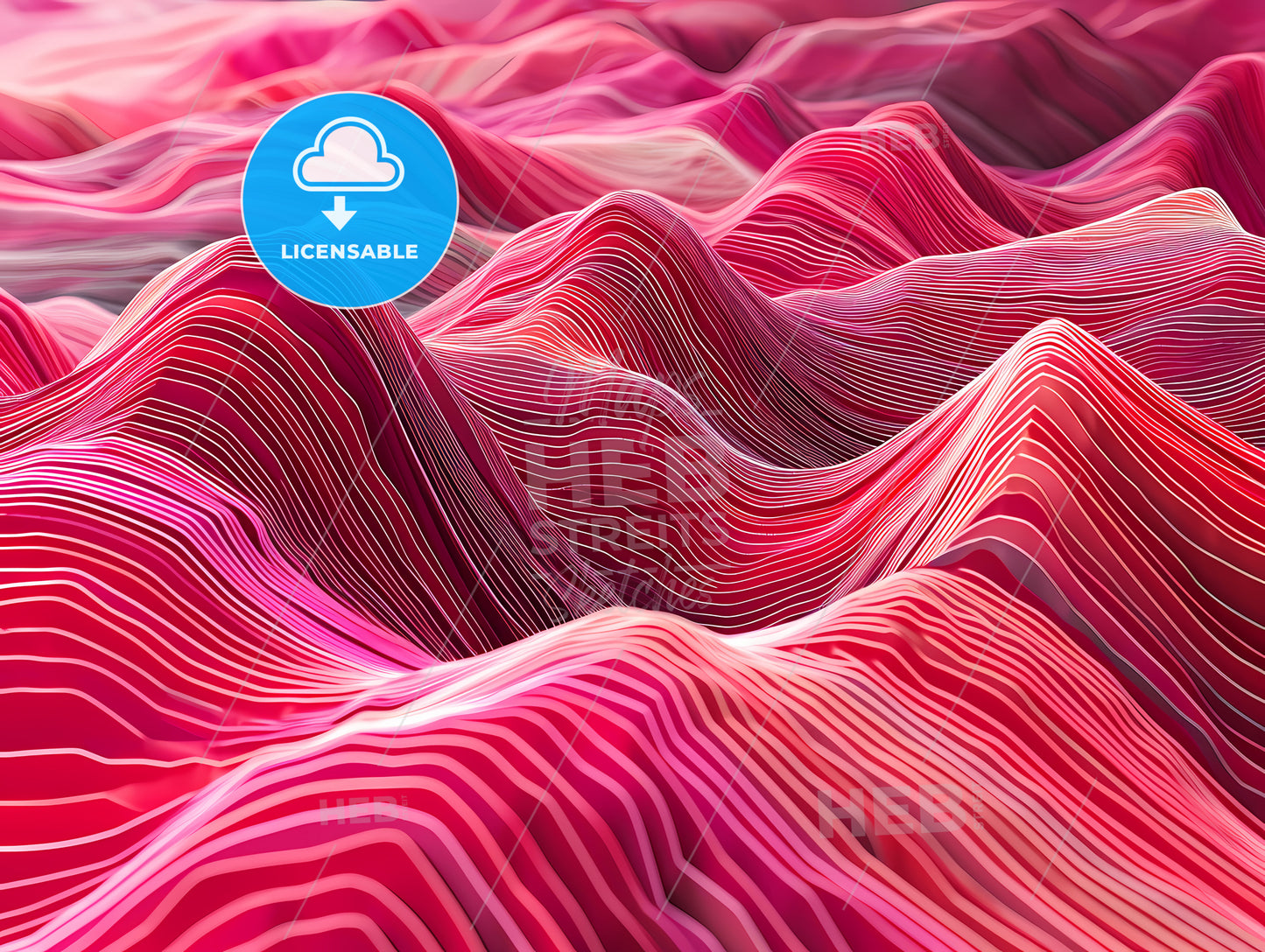 The Illustration Of A Red Wave, A Red And White Wavy Lines