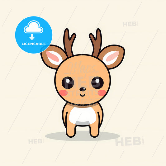 A Very Cute Raindeer, A Cartoon Of A Deer