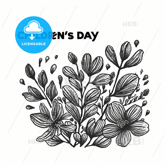 Children's Day, A Drawing Of Flowers And Leaves