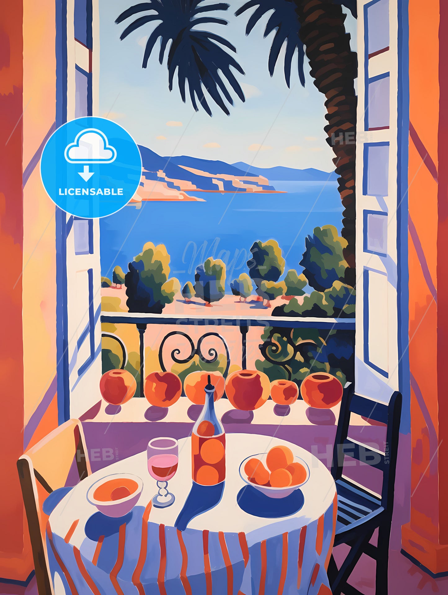 If Matisse Was A Photographer, A Table With Fruit And A Bottle On It