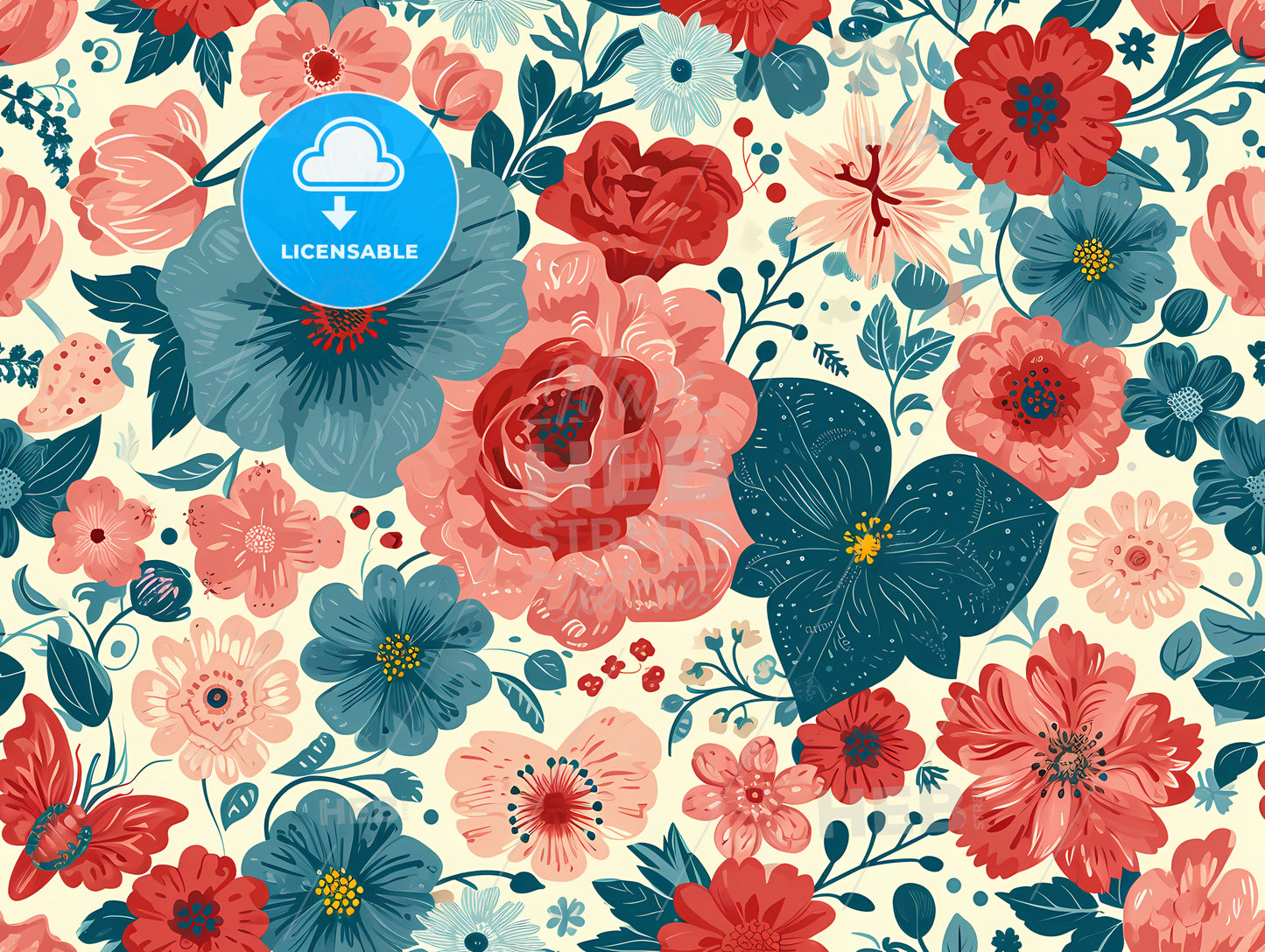 Valentine Day Party Invitation, A Colorful Floral Pattern With Flowers
