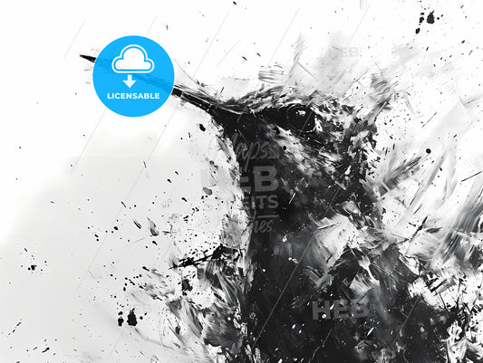 The Vector Image Of The Humming, A Black And White Image Of A Hummingbird