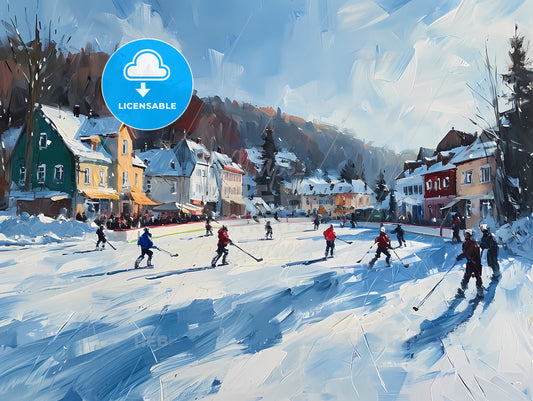 Bad Salzungen Germany, A Group Of People On Skis In A Snowy Area