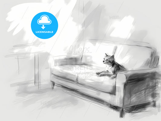 A Talking Cat With Human Intelligence, A Cat Sitting On A Couch