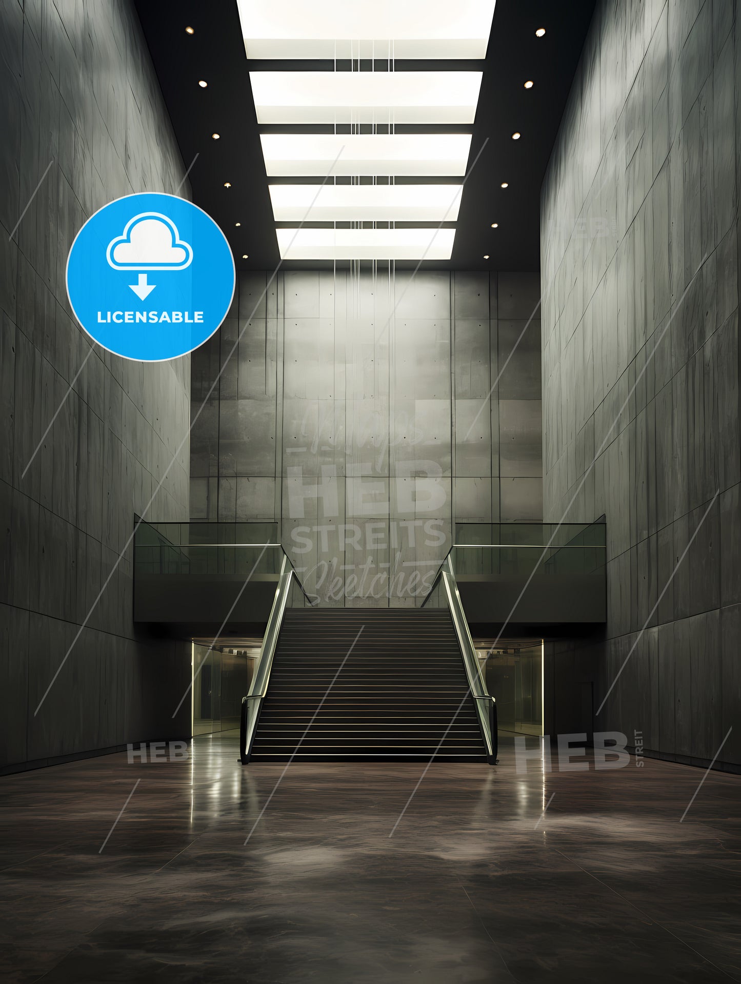 Business Center Hall, A Staircase In A Building