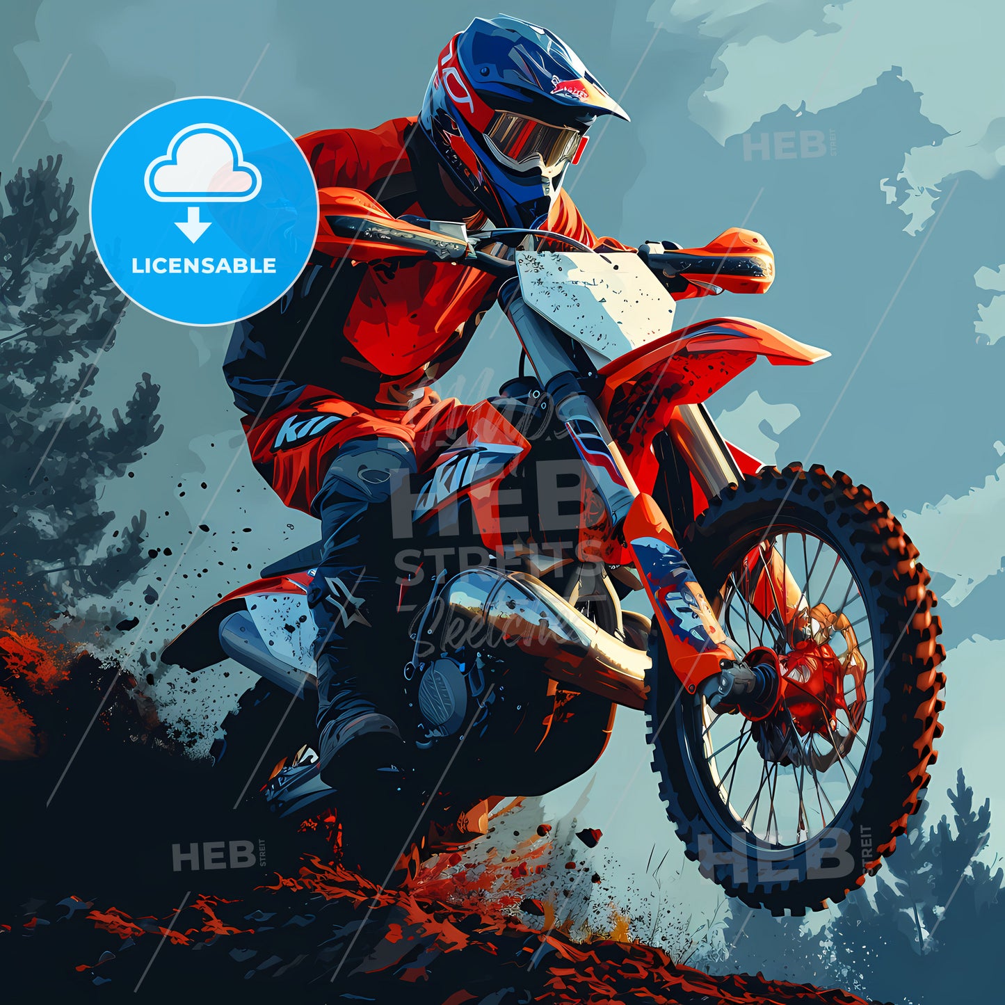 A Minimalist Motocross Racing, A Person On A Motorcycle