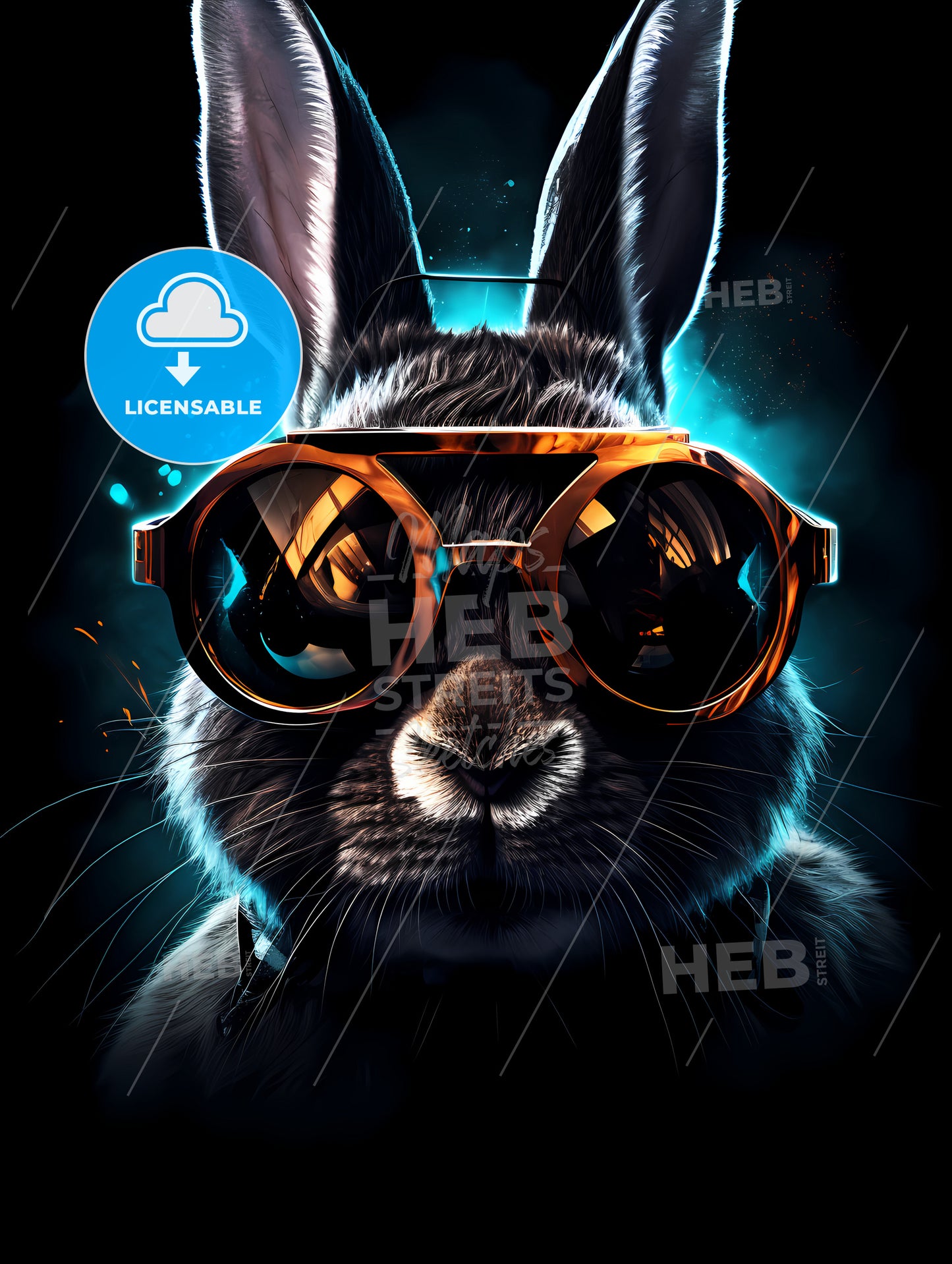 A Rabbit Wearing Dark Glasses, A Rabbit Wearing Sunglasses